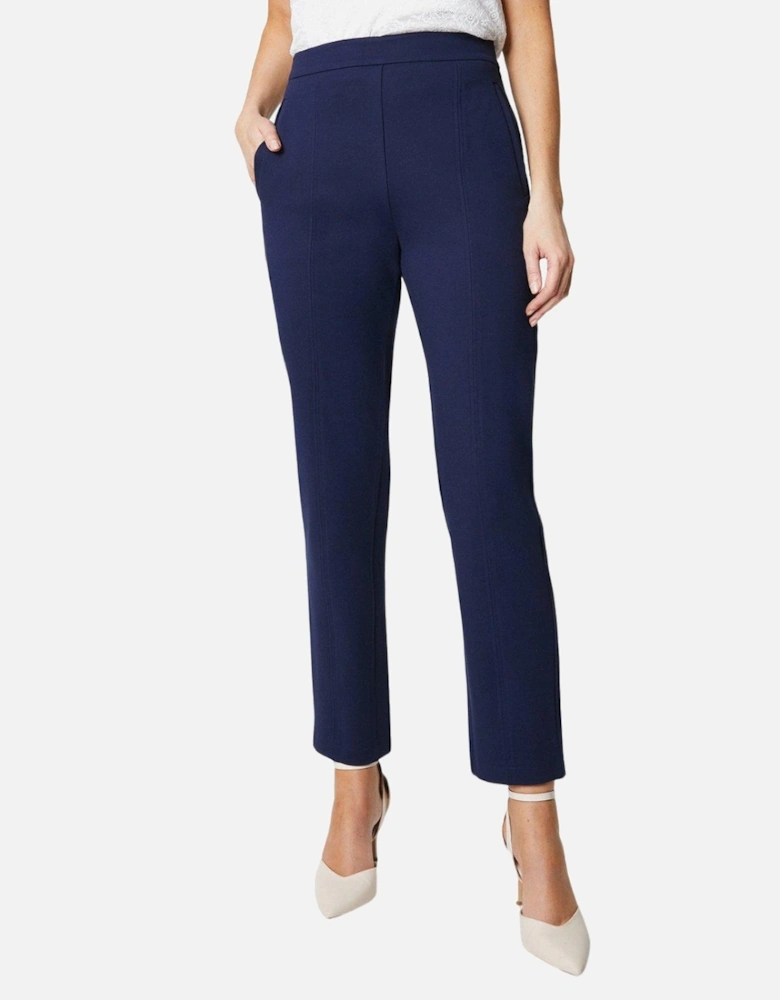 Womens/Ladies Ponte Front Seam Detail Tapered Trousers