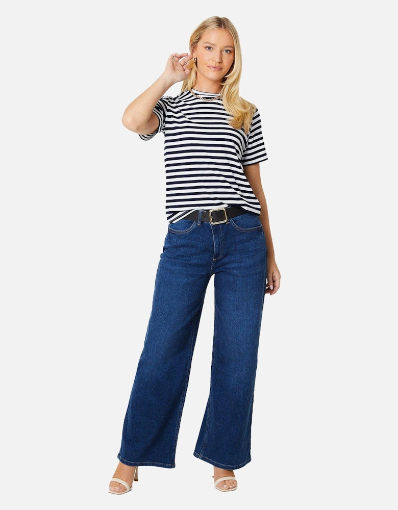 Womens/Ladies Denim Wide Leg Jeans