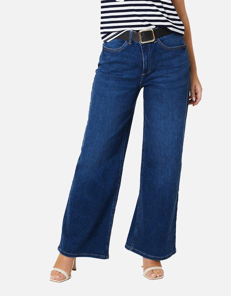 Womens/Ladies Denim Wide Leg Jeans