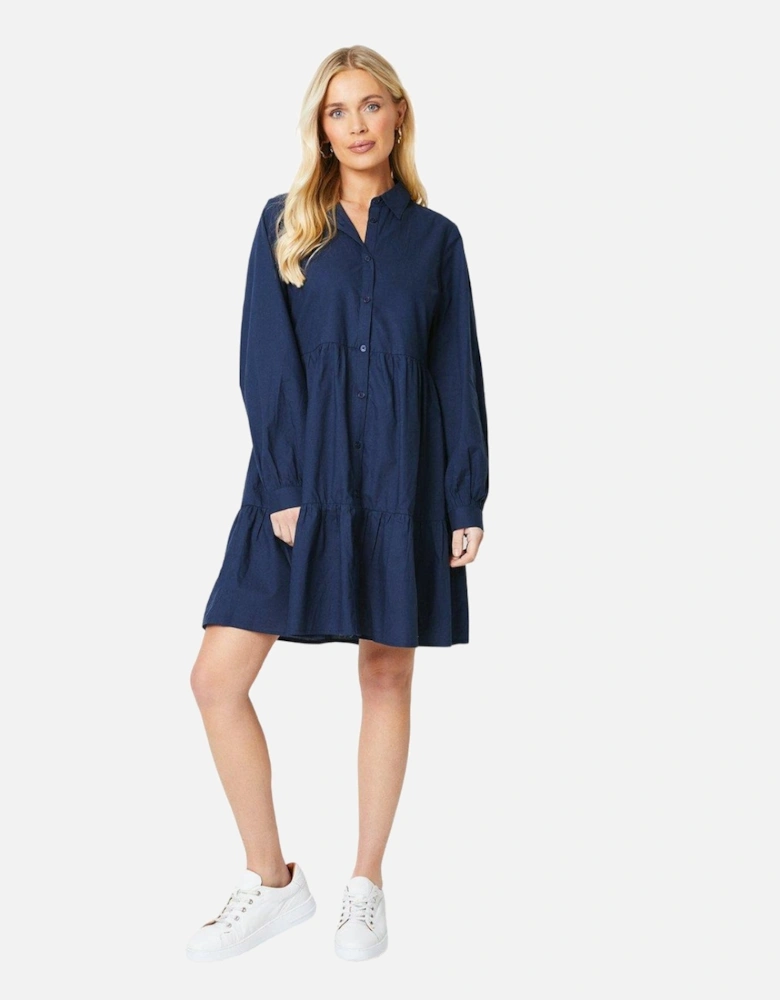 Womens/Ladies Cotton Poplin Petite Smock Dress