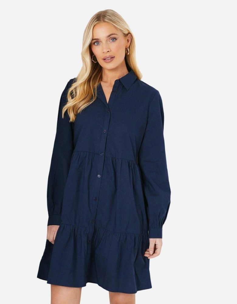 Womens/Ladies Cotton Poplin Petite Smock Dress