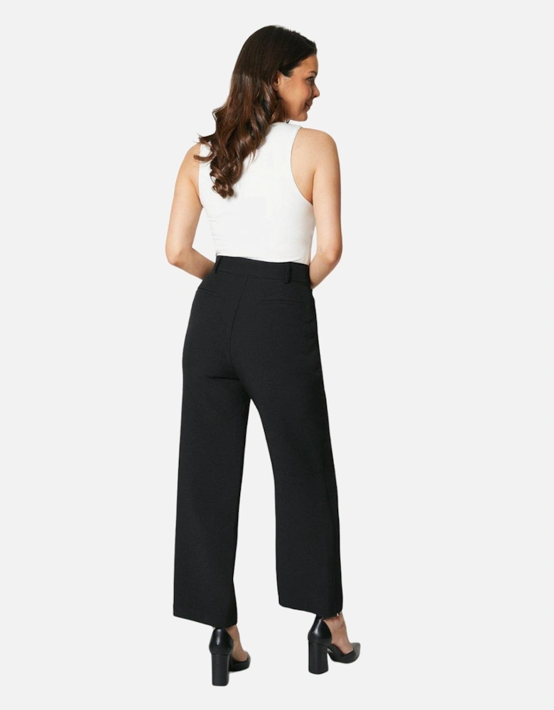 Womens/Ladies Belted Petite Wide Leg Trousers