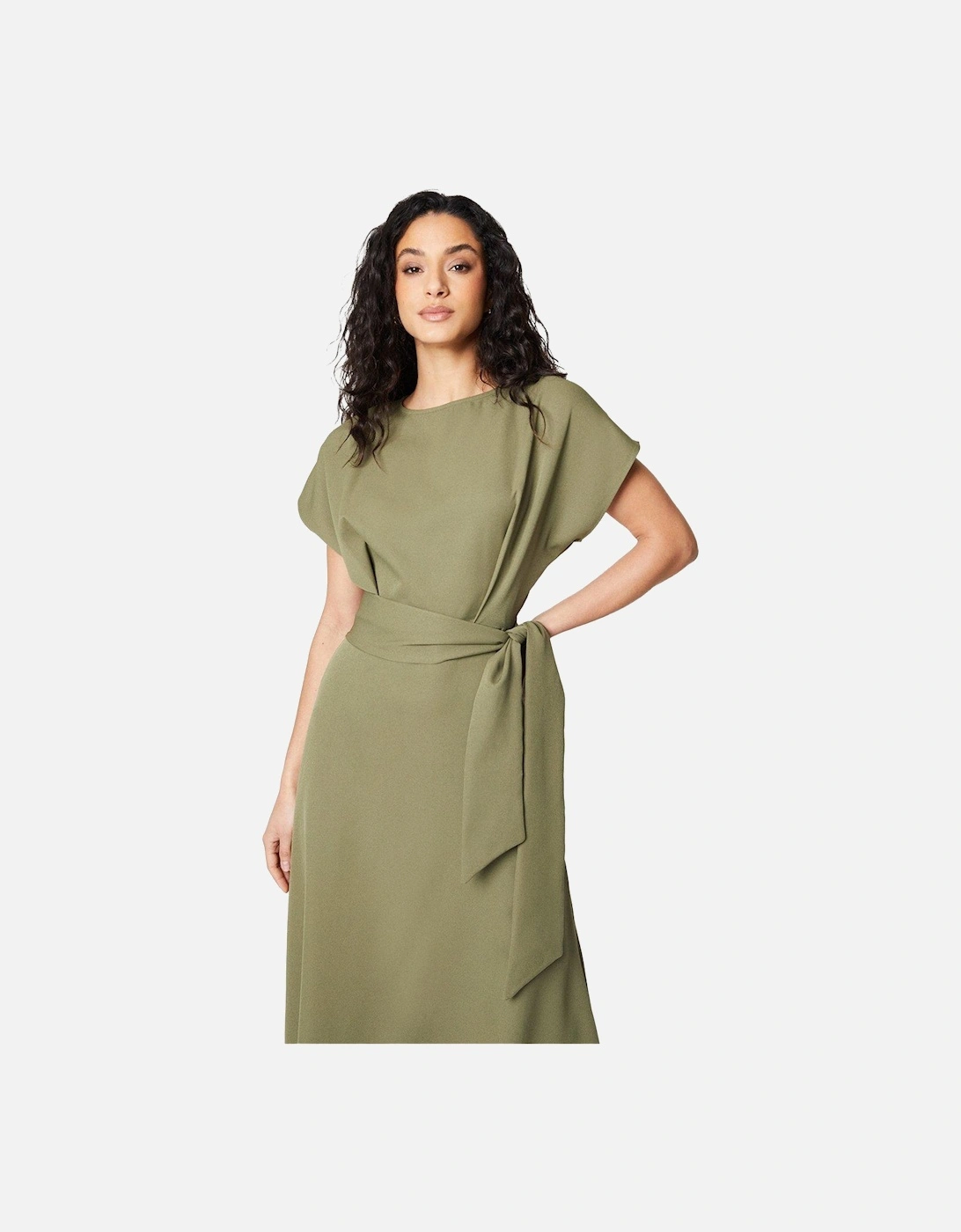 Womens/Ladies Waist Tie Midi Dress