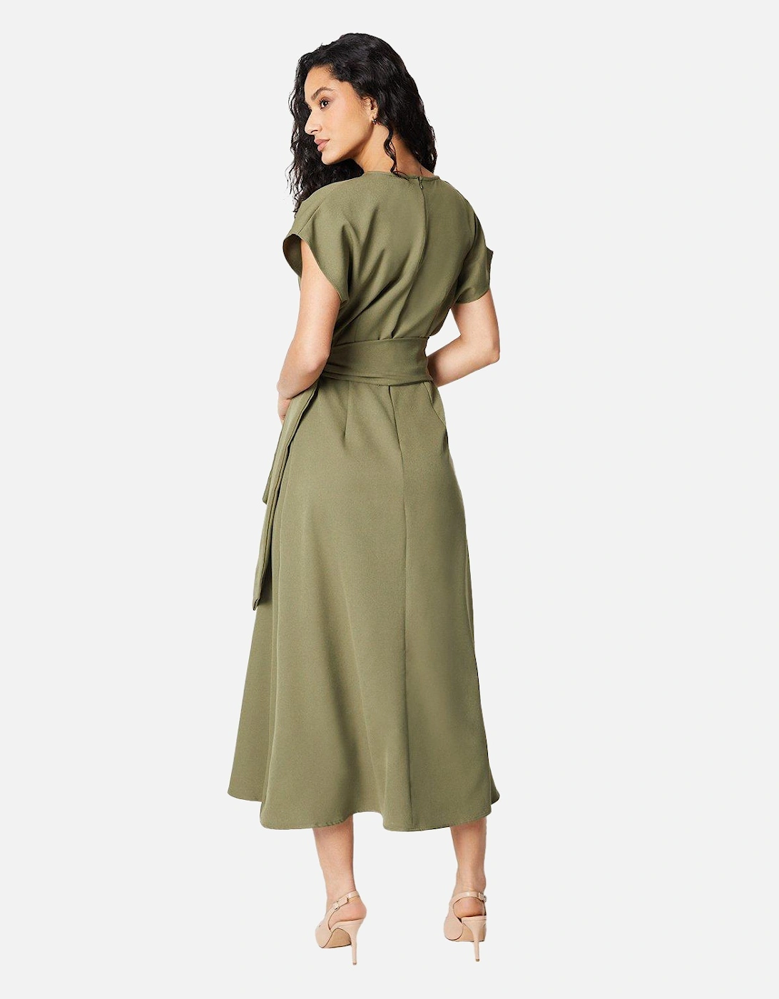 Womens/Ladies Waist Tie Midi Dress