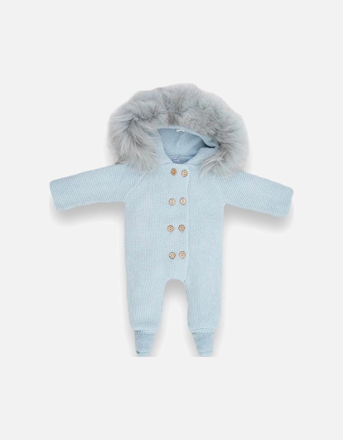 Blue Faux Fur Pramsuit