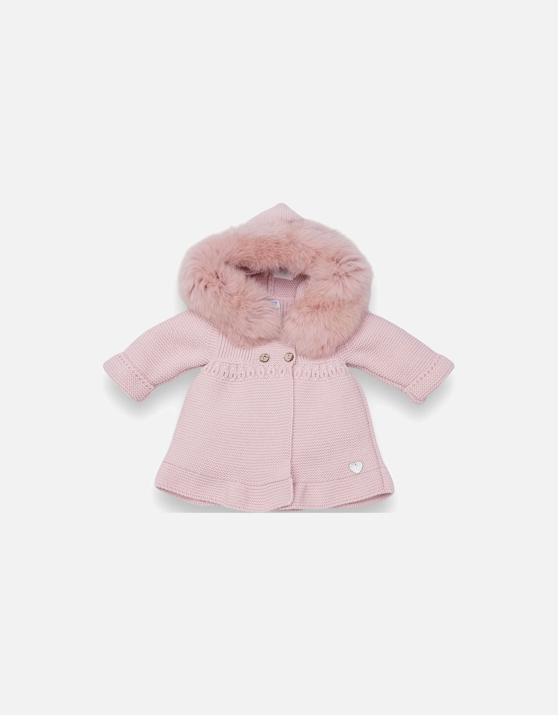 Powder Pink A Line Faux Fur Cardigan