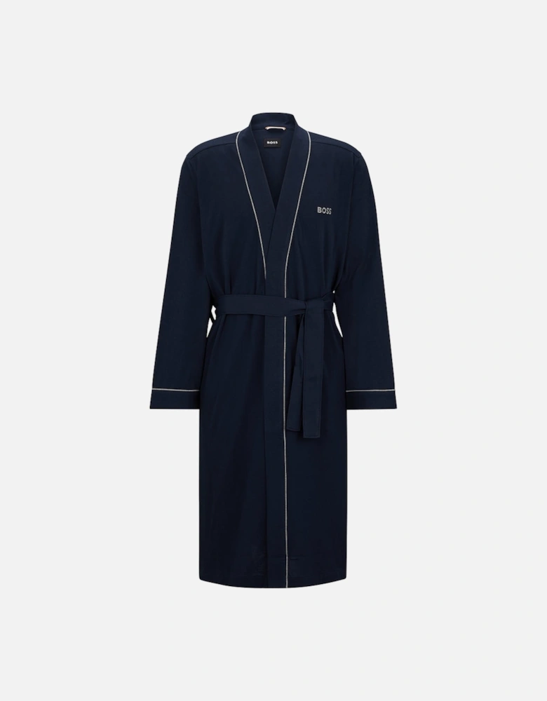 Cotton-Jersey Dressing Gown, Navy