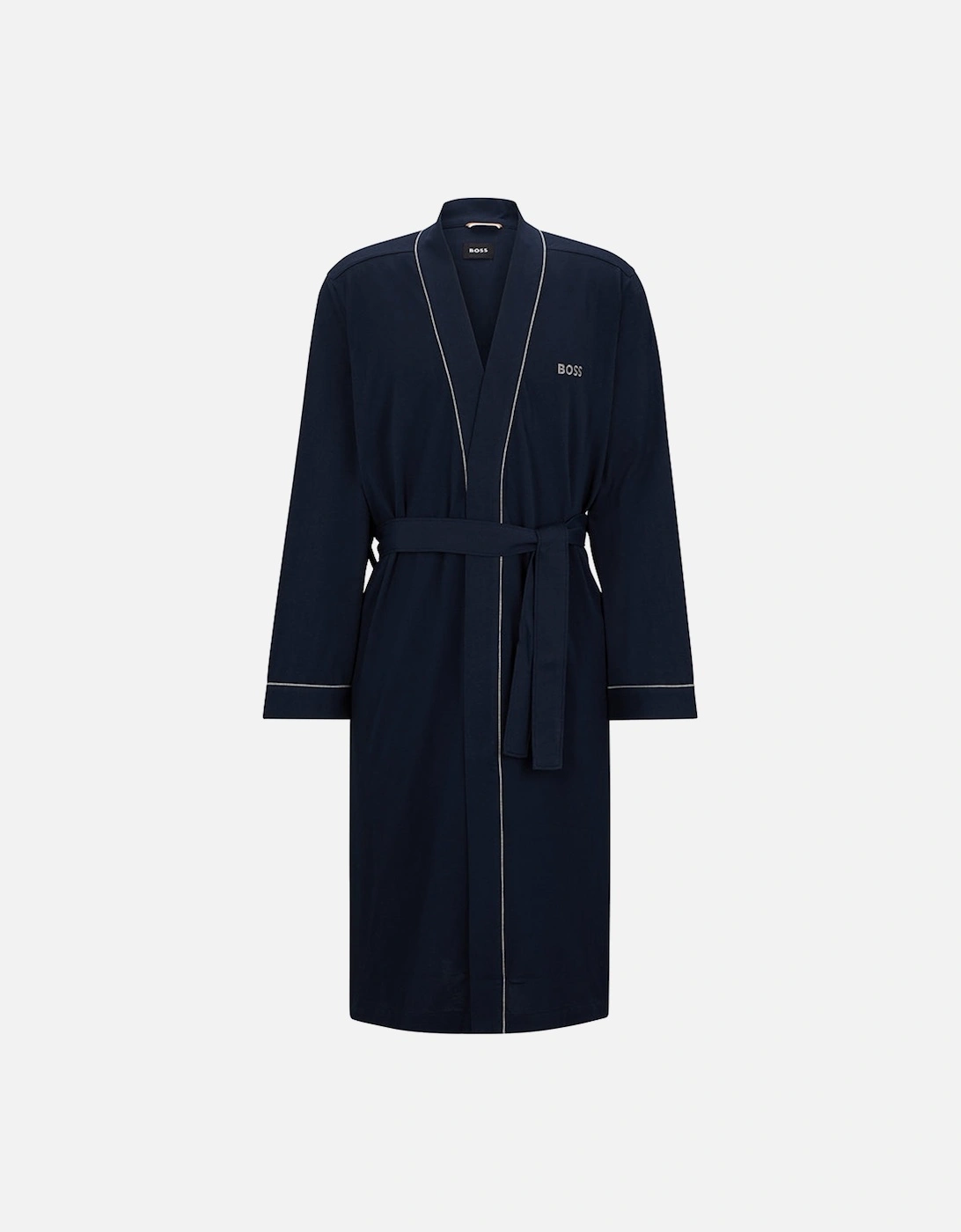 Cotton-Jersey Dressing Gown, Navy, 2 of 1