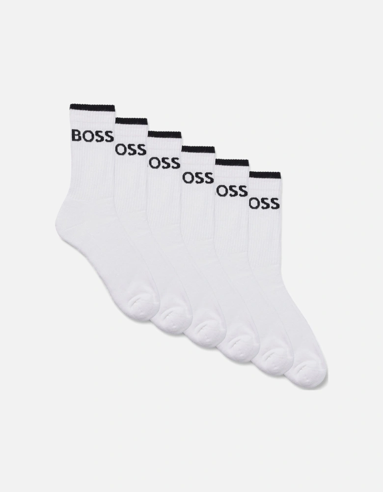 6-Pack Quarter-Length Socks, White