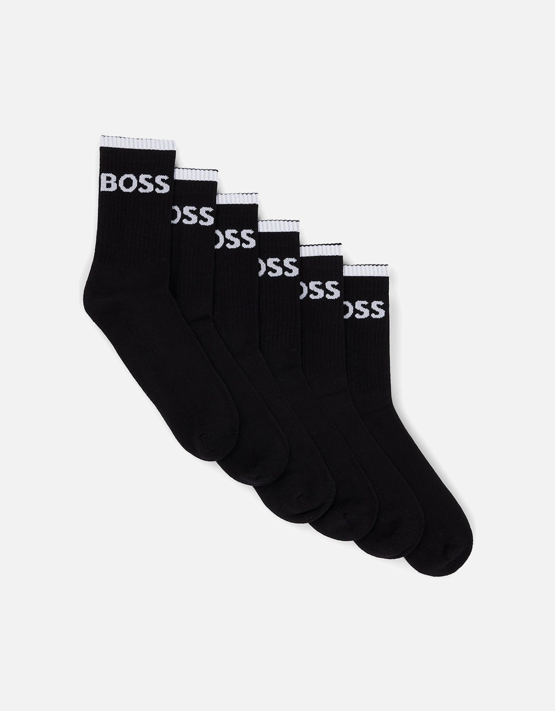 6-Pack Quarter-Length Socks, Black, 4 of 3