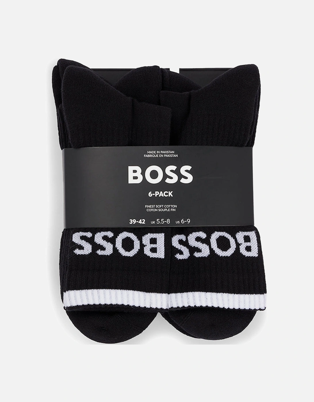6-Pack Quarter-Length Socks, Black