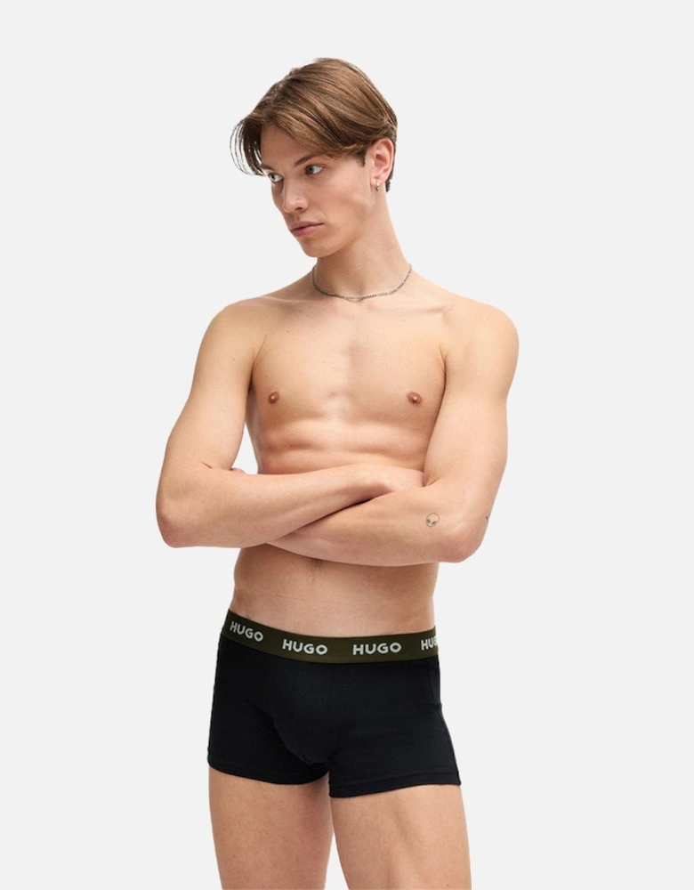 3-Pack Boxer Trunks, Khaki/Purple
