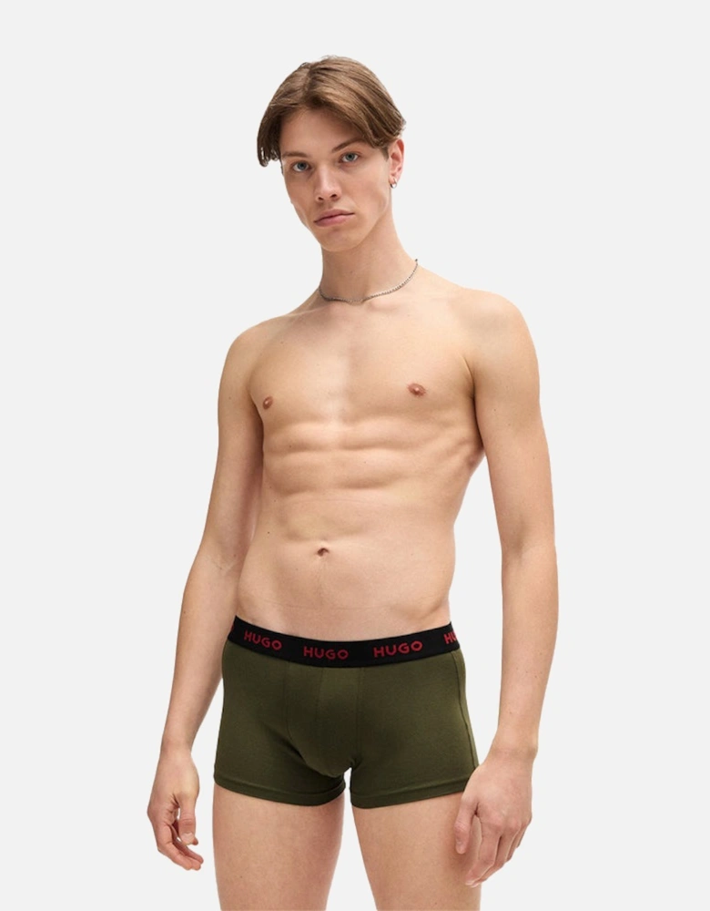 3-Pack Boxer Trunks, Khaki/Purple