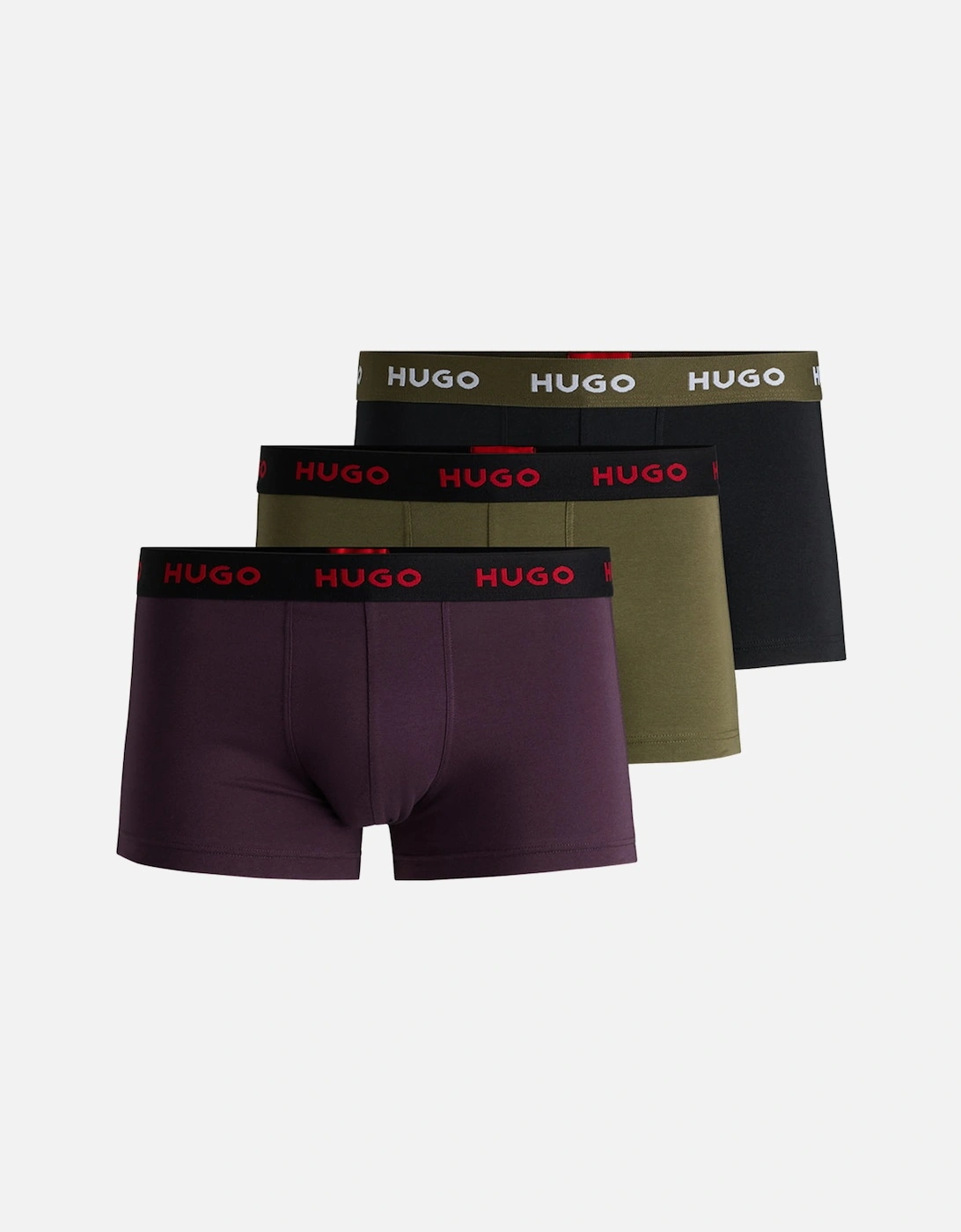 3-Pack Boxer Trunks, Khaki/Purple, 8 of 7