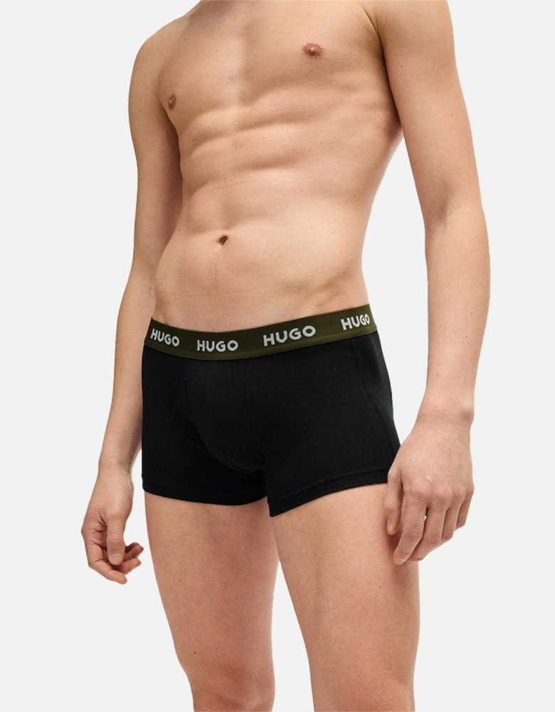 3-Pack Boxer Trunks, Khaki/Purple