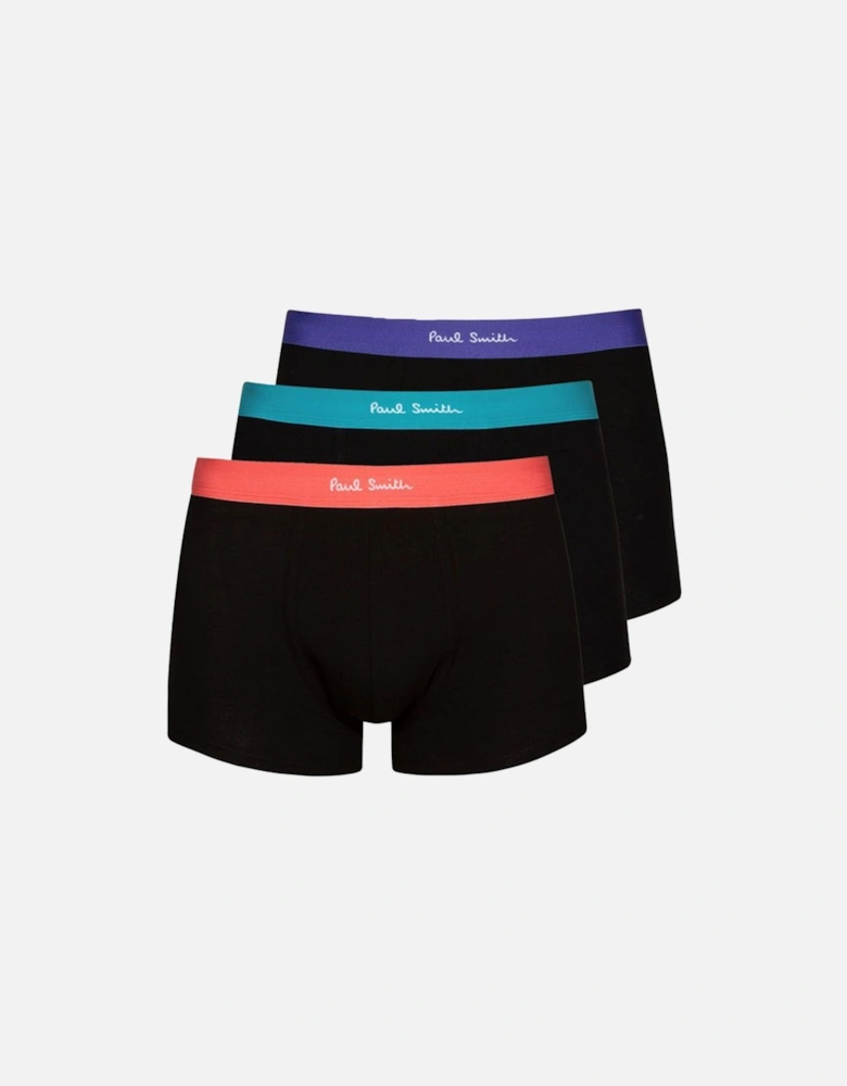 Mixed Waistband Boxer Trunks, Black