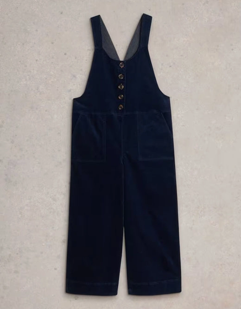 Women's Petite Cord Dungaree Dark Navy