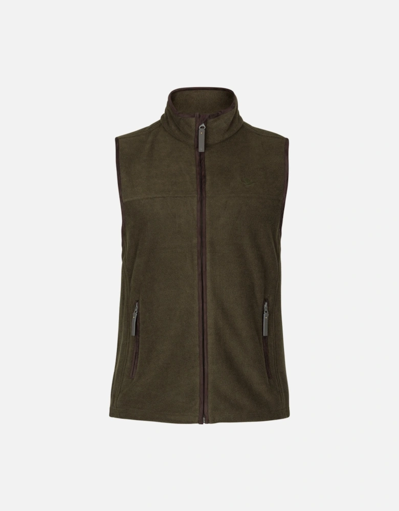 Woodcock Earl Fleece Waistcoat Pine Green Melange