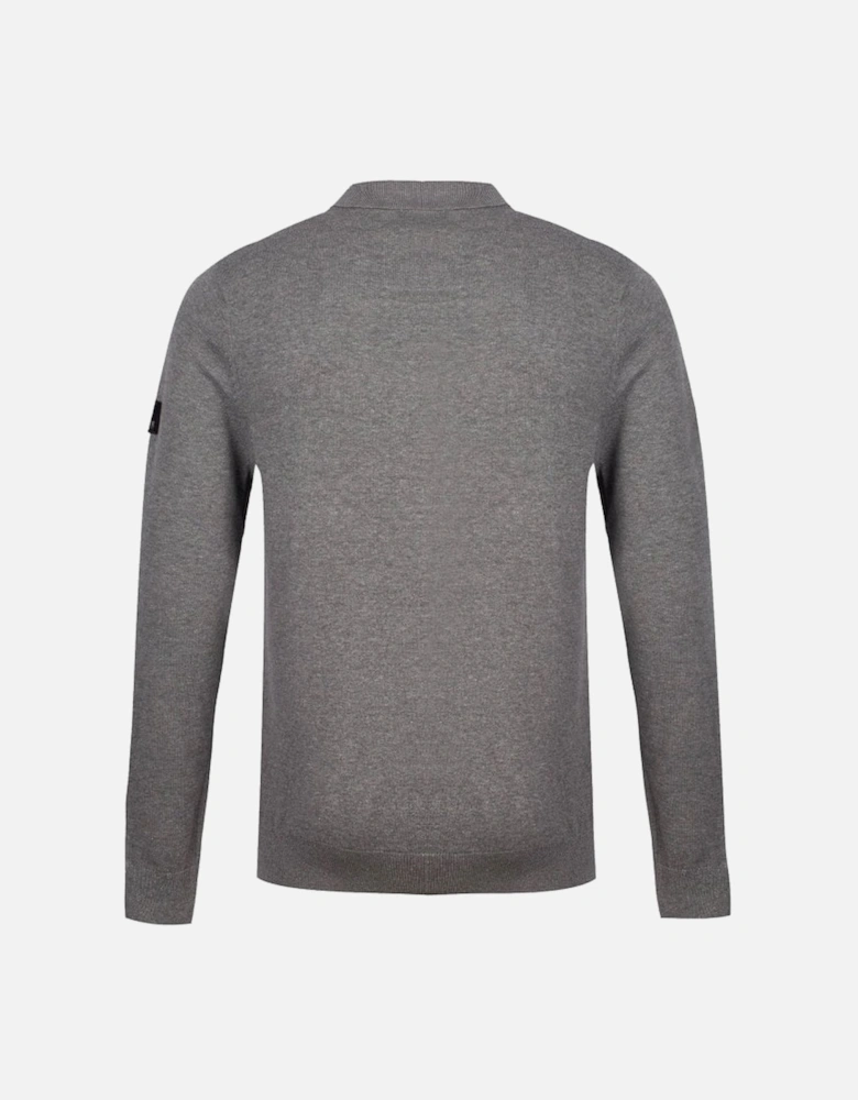 Fairbanks Knitted Polo Mid Grey Marl