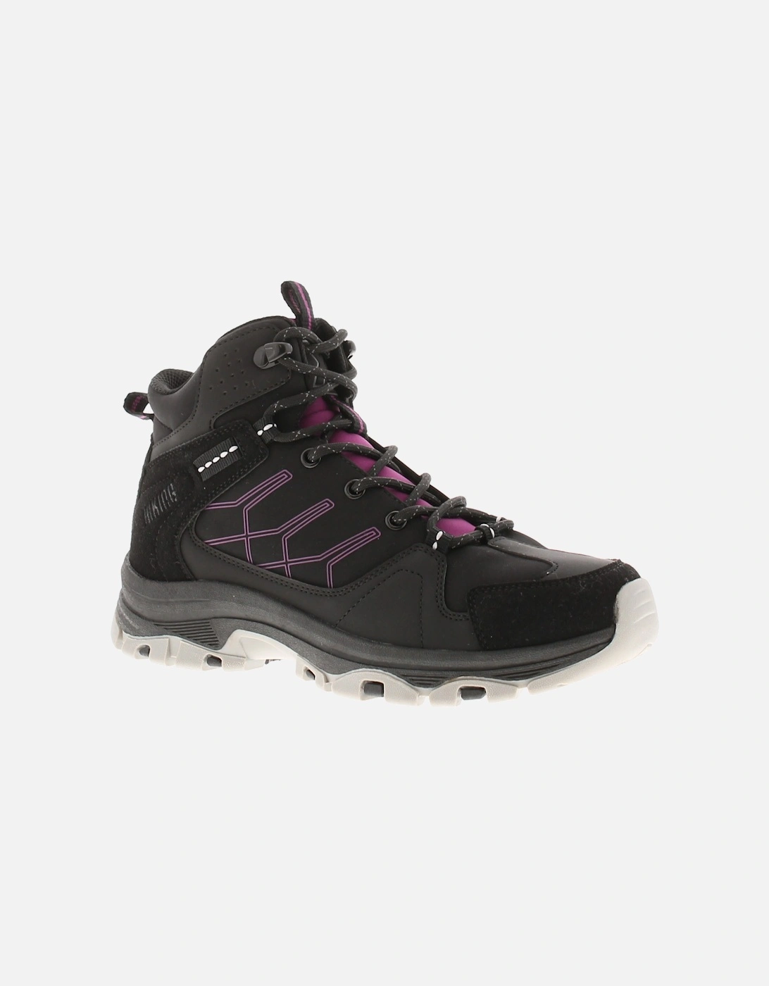Womens Walking Boots Erie Lace Up black UK Size, 6 of 5