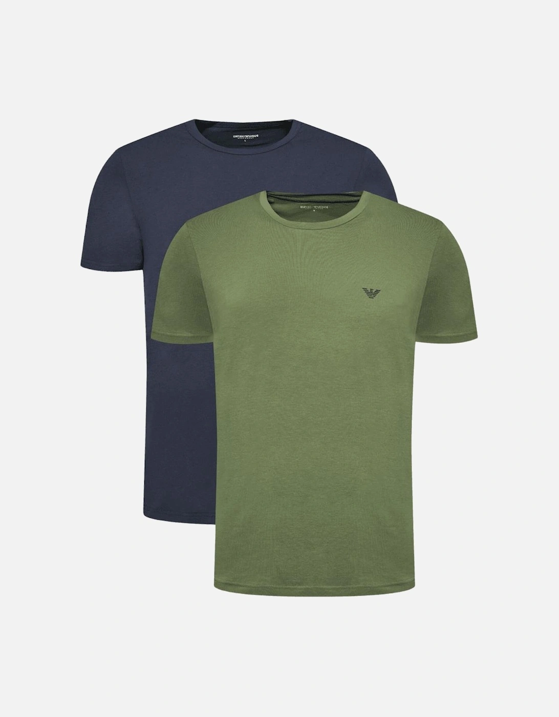 Cotton 2-Pack Round Neck Eagle Logo Green/Navy T-Shirt, 3 of 2