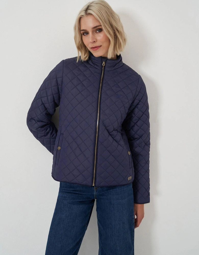 Midweight Diamond Quilted Jacket - Navy