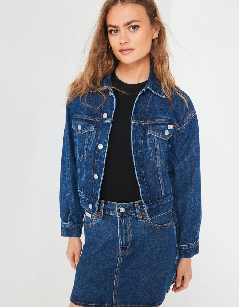 90S Denim Trucker Jacket - Blue