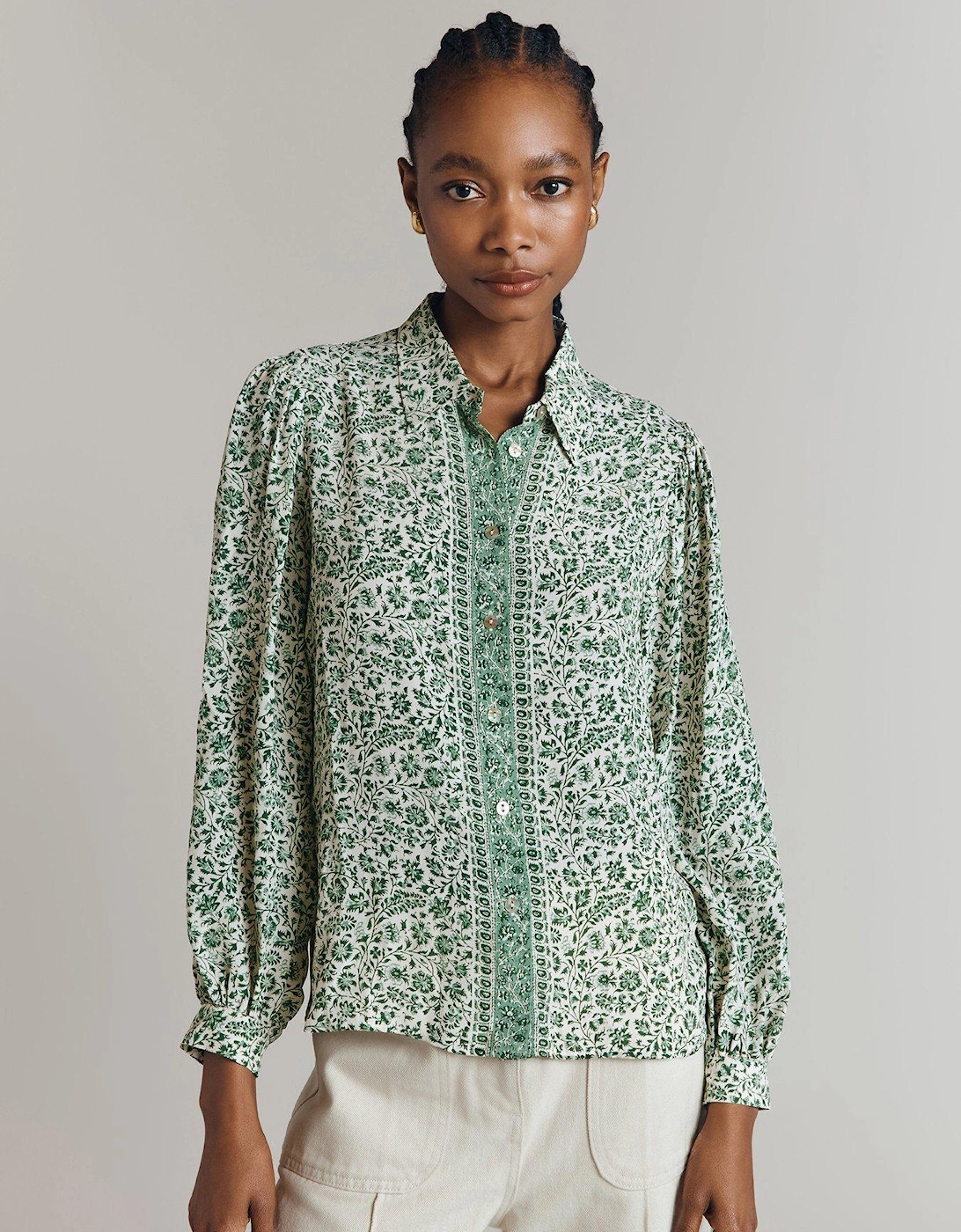 Allegra Blouse - Green, 2 of 1