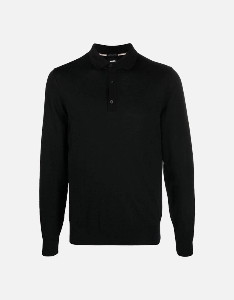 Lancione Knitted Polo Black