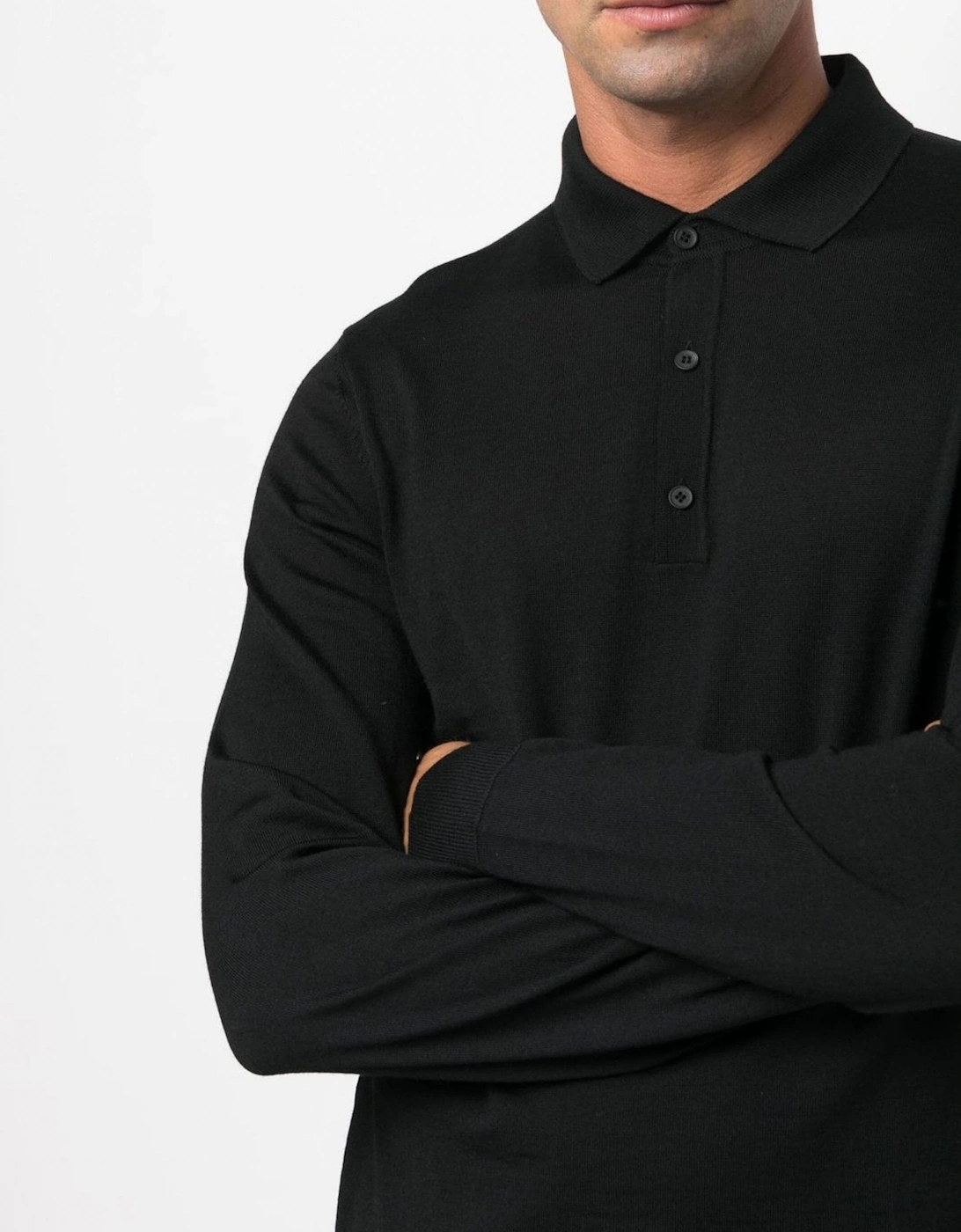 Lancione Knitted Polo Black