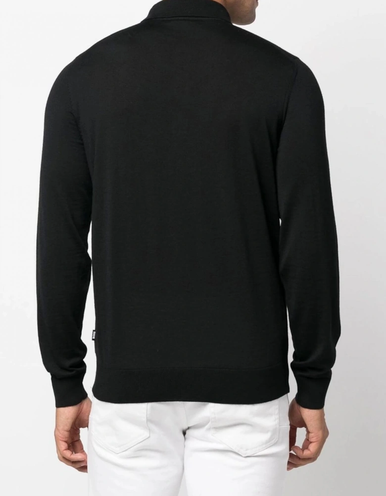 Lancione Knitted Polo Black