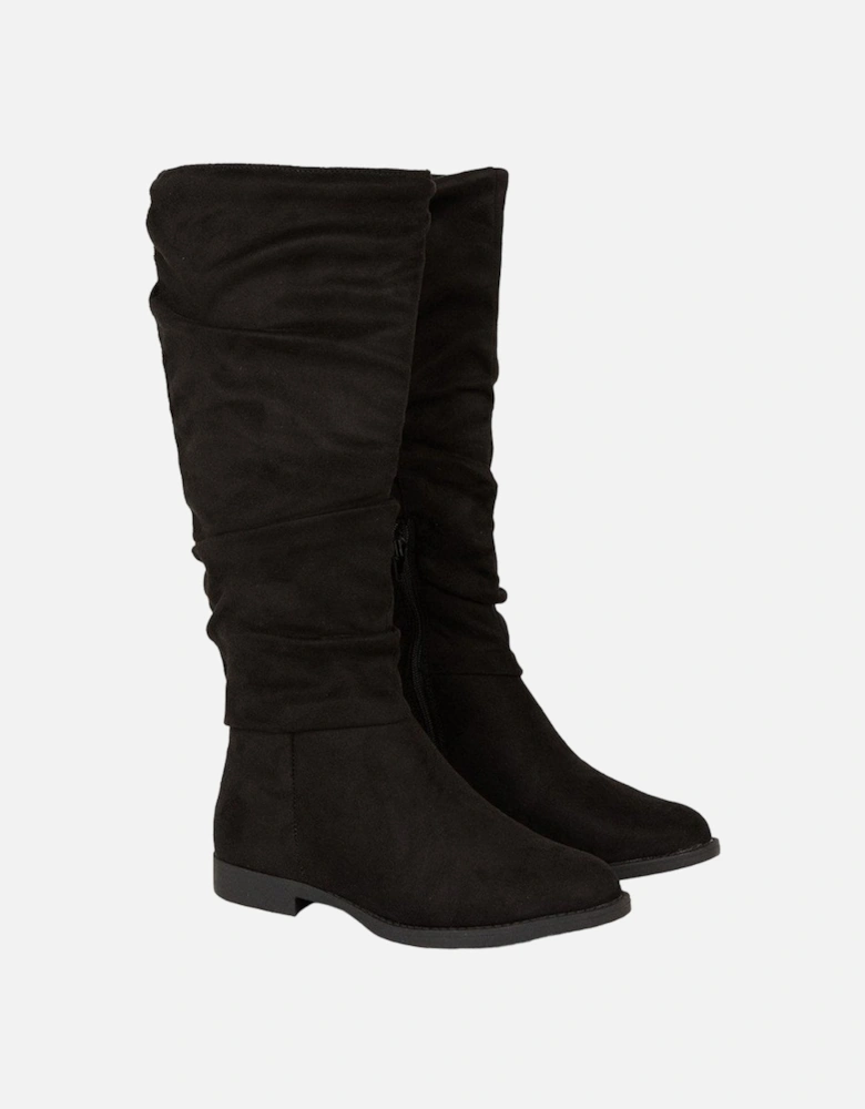 Womens/Ladies Karina Ruched Wide Flat Boots