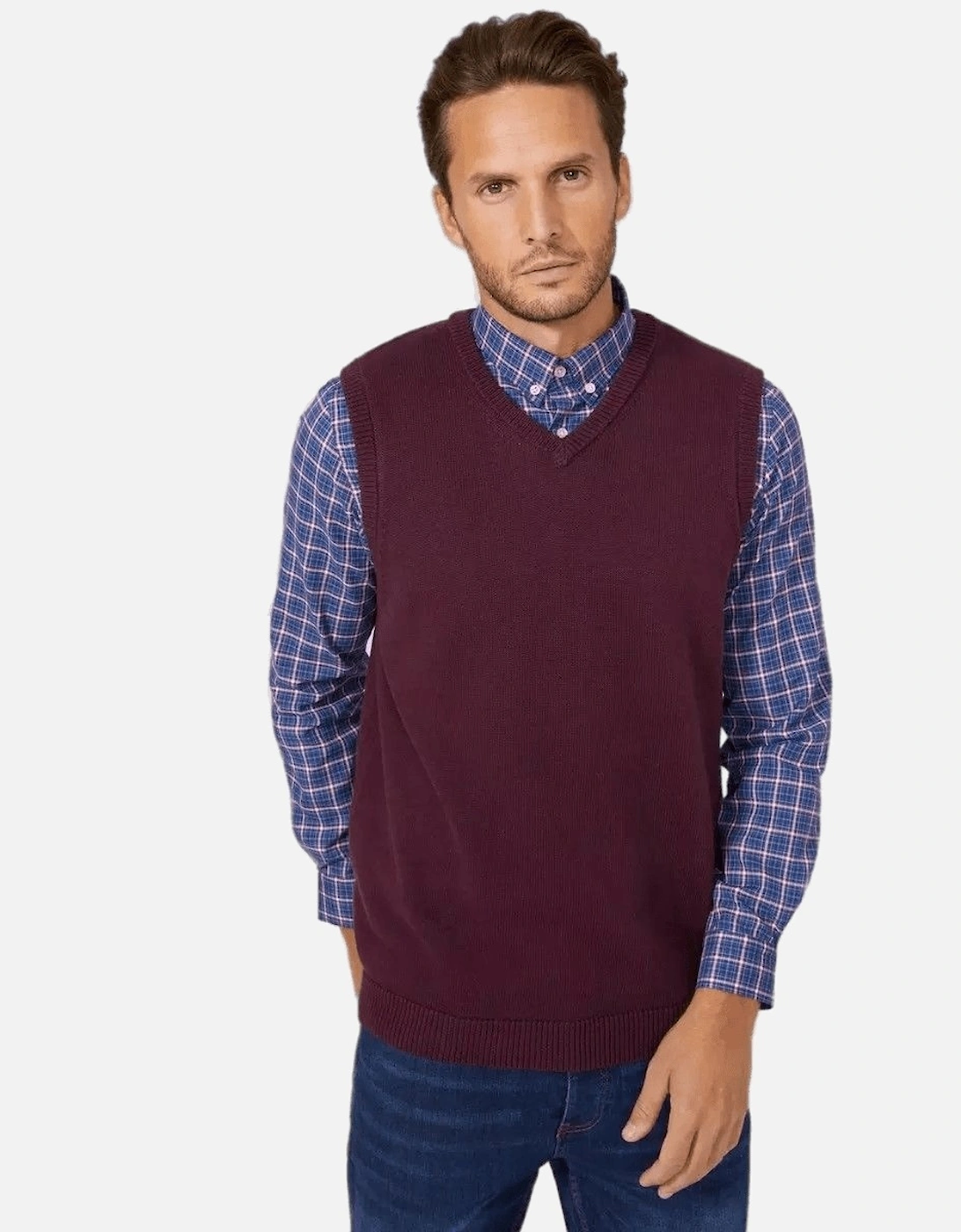 Mens Premium Cotton Knitted Sweater Vest, 6 of 5