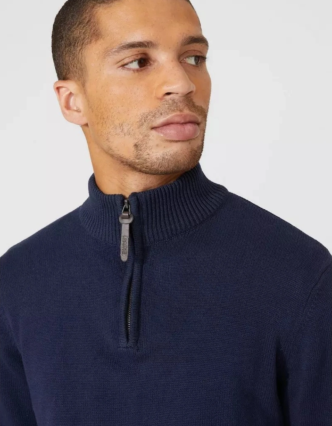 Mens Premium Cotton Funnel Neck Jumper