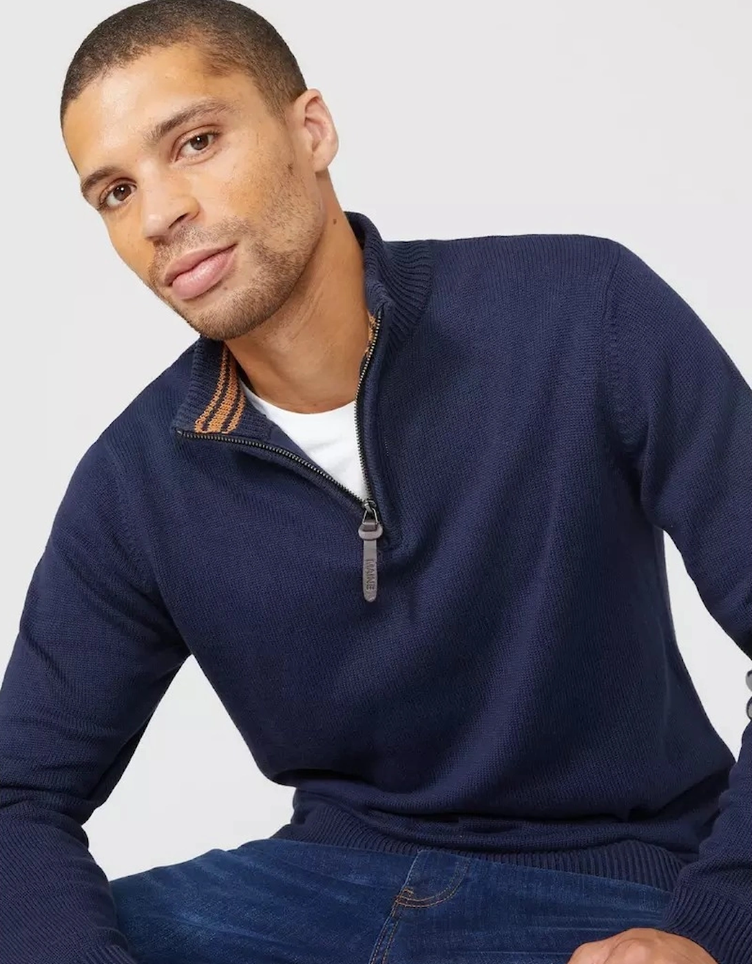 Mens Premium Cotton Funnel Neck Jumper
