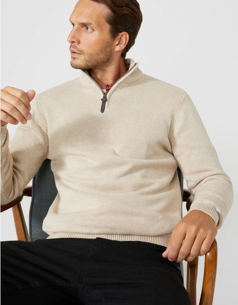 Mens Premium Cotton Funnel Neck Jumper