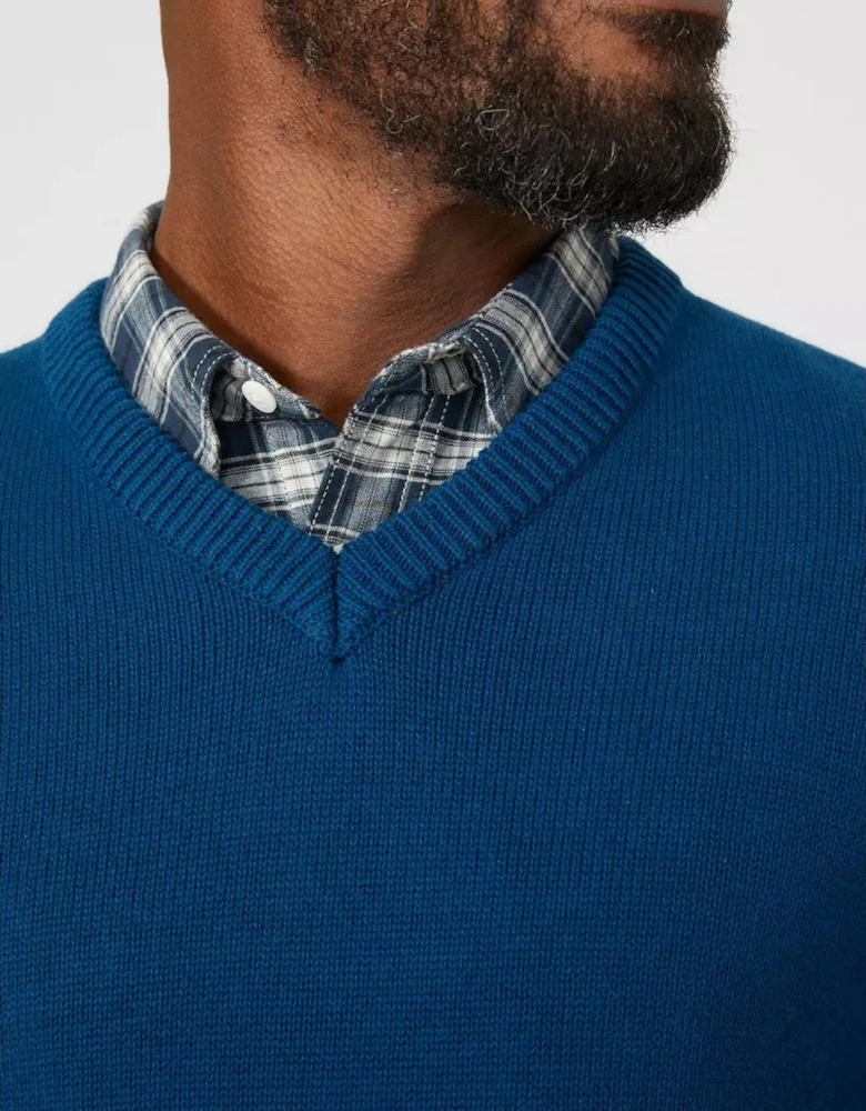 Mens Premium Cotton V Neck Jumper