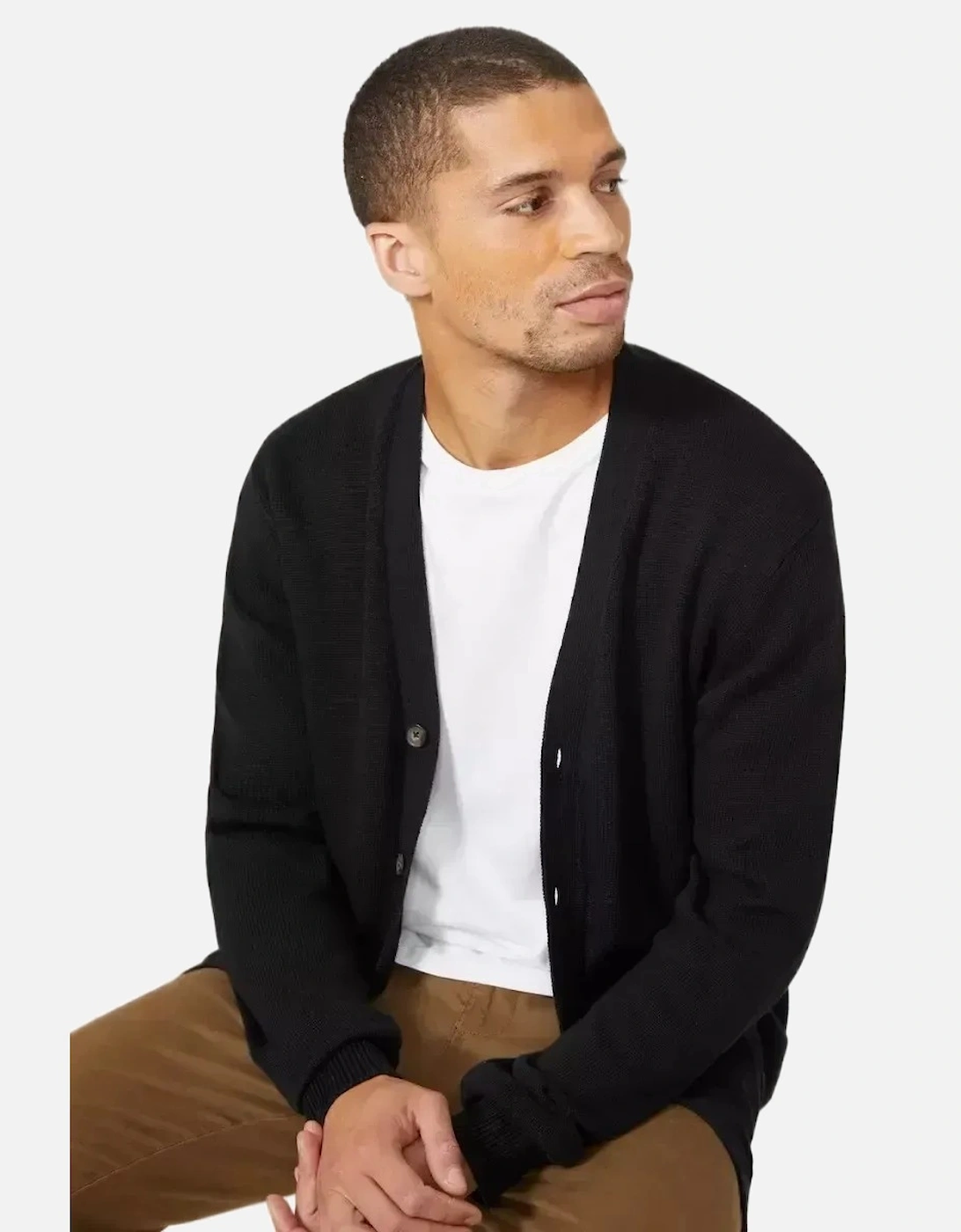 Mens Knitted Cotton Cardigan, 5 of 4