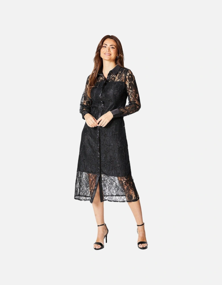 Womens/Ladies Lace Shirt Dress