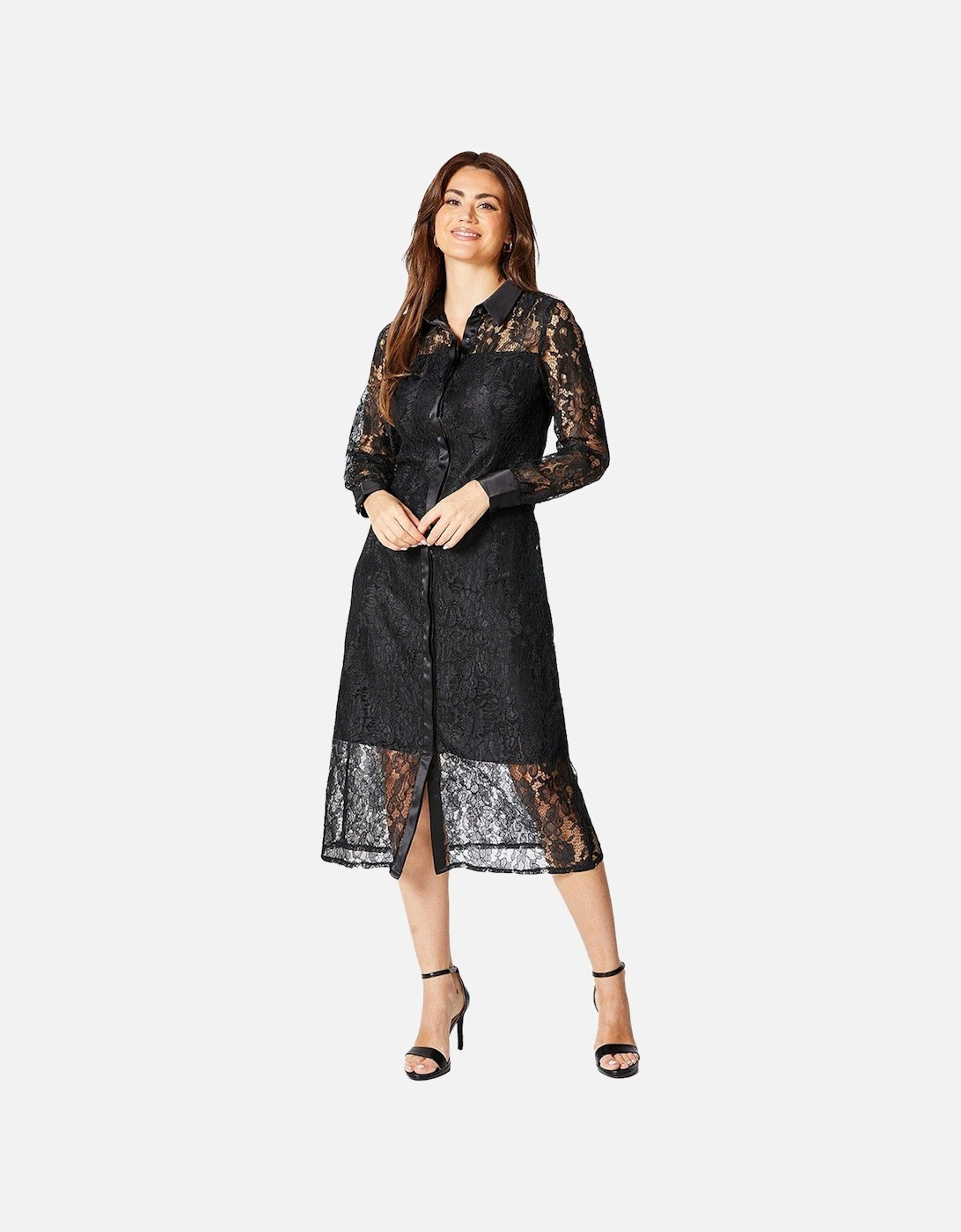 Womens/Ladies Lace Shirt Dress, 5 of 4