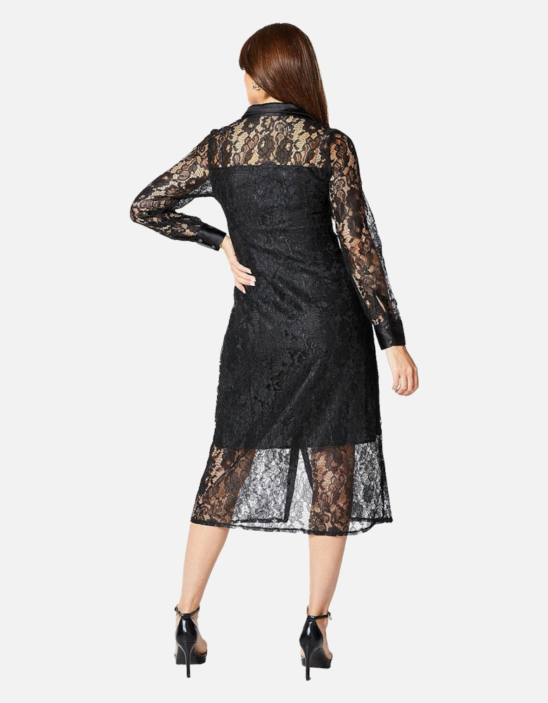 Womens/Ladies Lace Shirt Dress