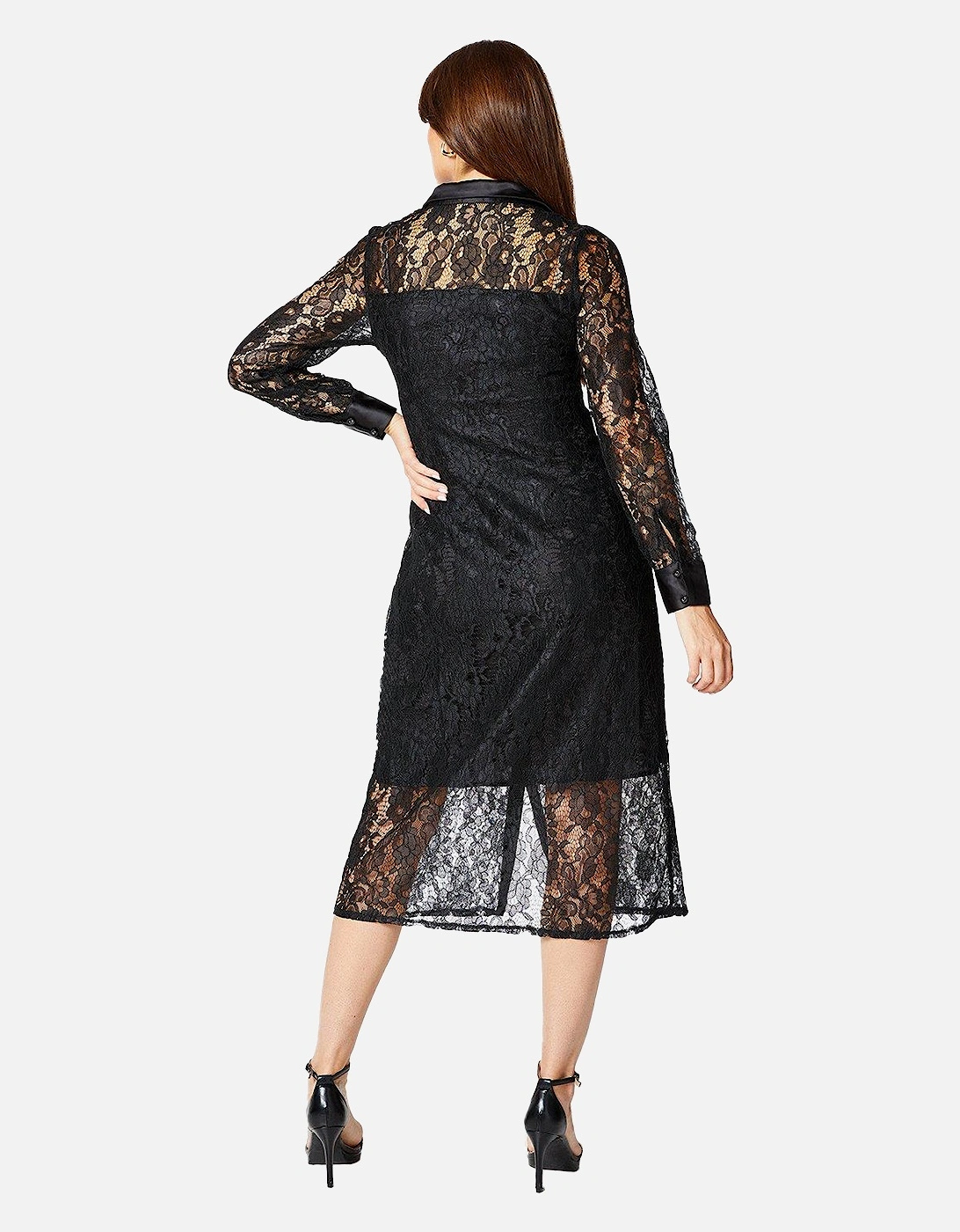 Womens/Ladies Lace Shirt Dress