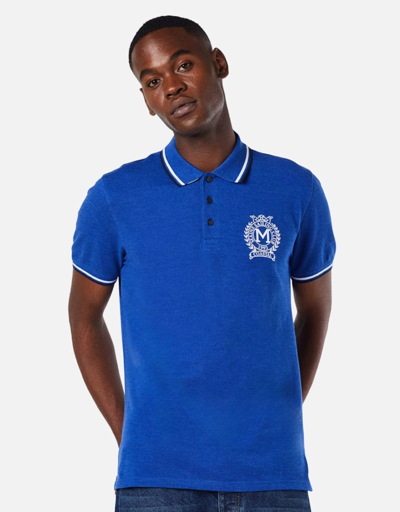 Mens Crest Pique Embroidered Polo Shirt