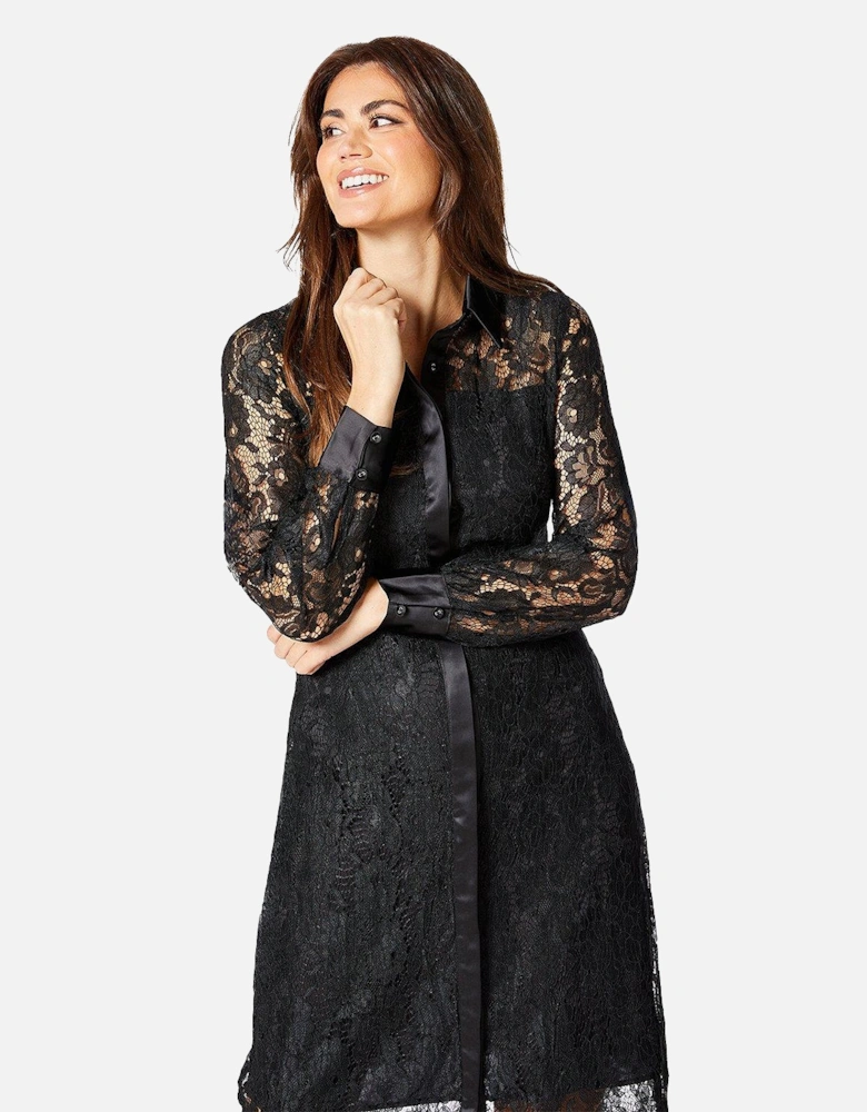 Womens/Ladies Lace Shirt Dress