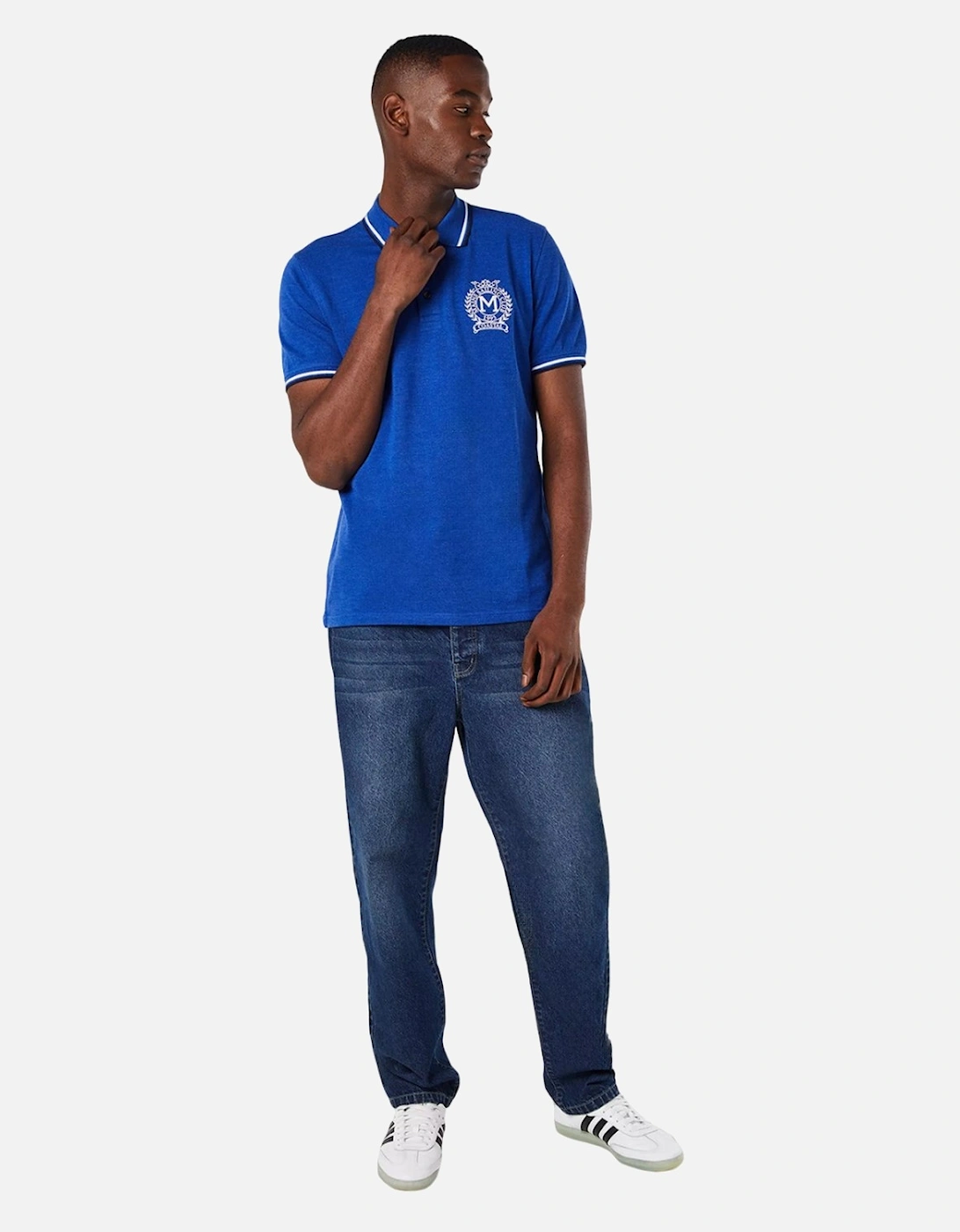 Mens Crest Pique Embroidered Polo Shirt