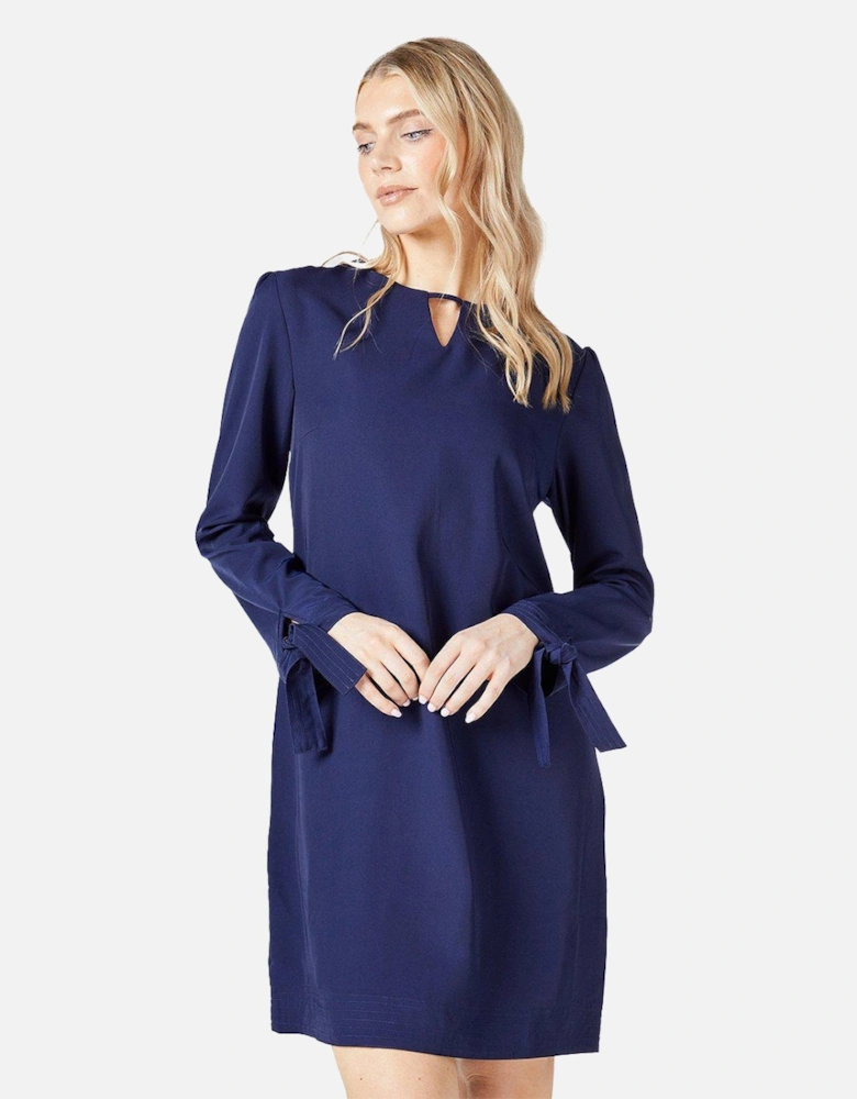 Womens/Ladies Crepe Stitch Detail Shift Dress