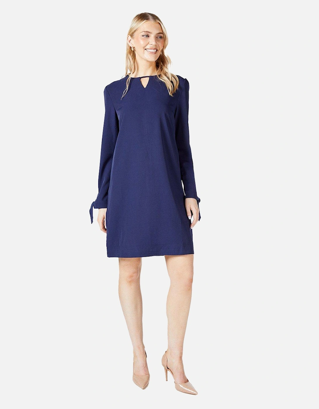 Womens/Ladies Crepe Stitch Detail Shift Dress