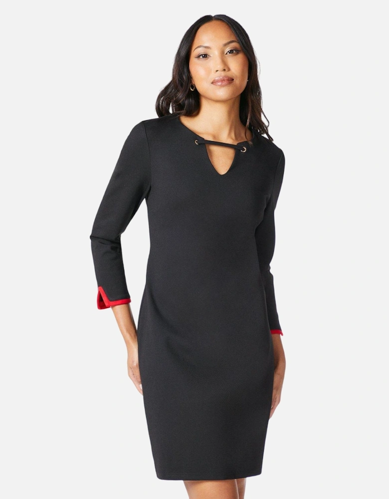 Womens/Ladies Contrast Detail Ponte Shift Dress