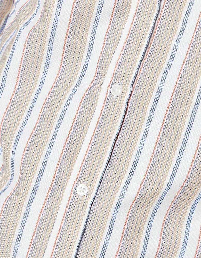 Mens Stripe Oxford Short-Sleeved Shirt