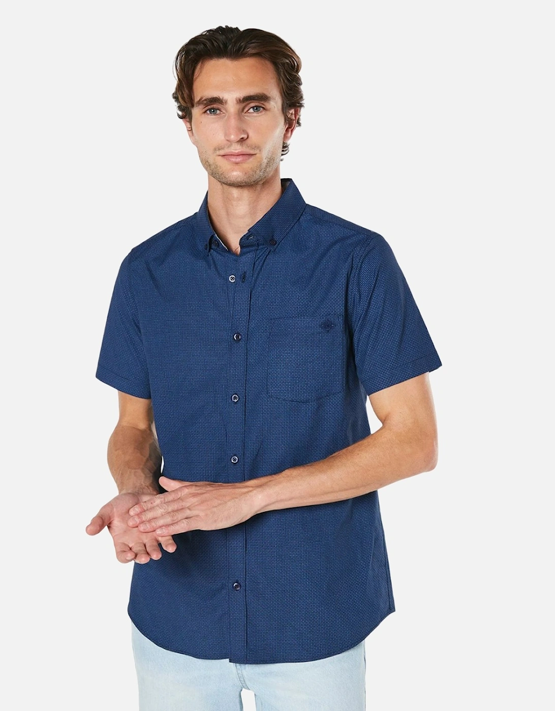 Mens Dotted Short-Sleeved Shirt, 4 of 3